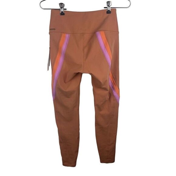 NWT L*‎ Space Wren 7/8 Length Orange Striped Legging Athleisure Size S $125 - Picture 5 of 10